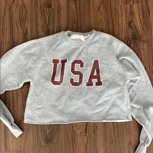 cropped crew neck